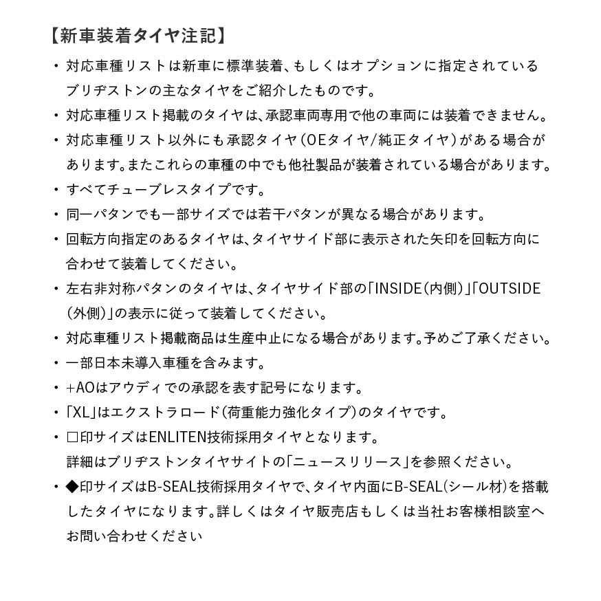 新車装着タイヤTURANZA ECO