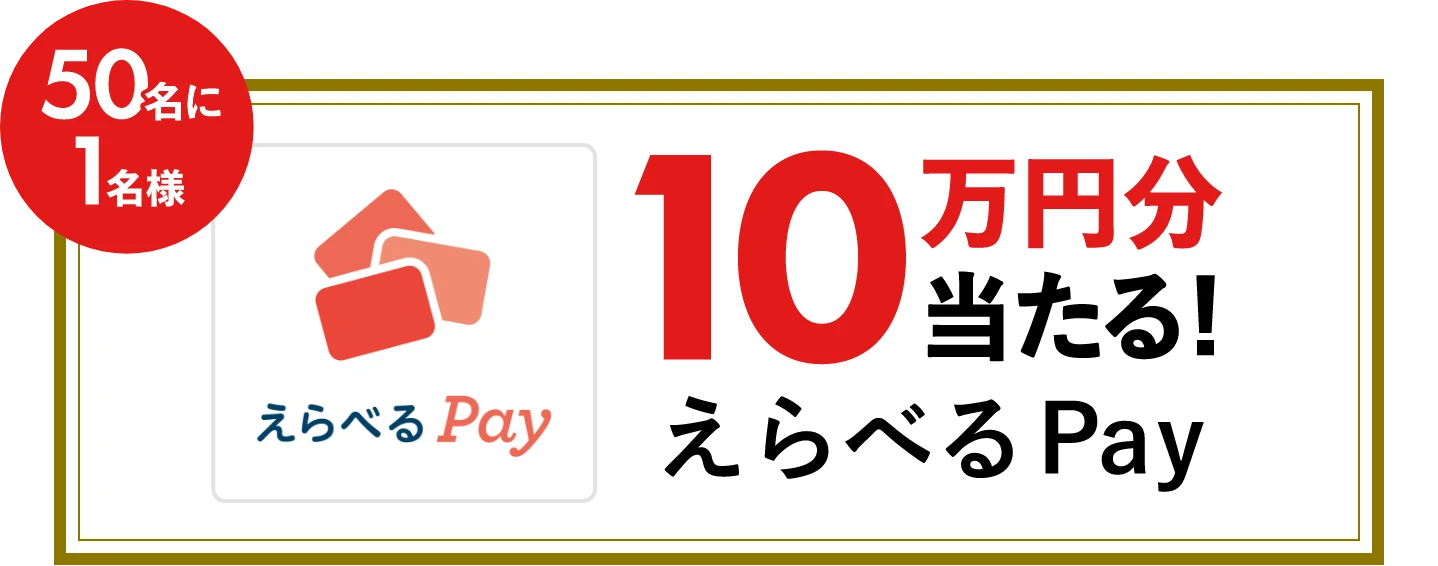 10万円分当たる!選べるPay